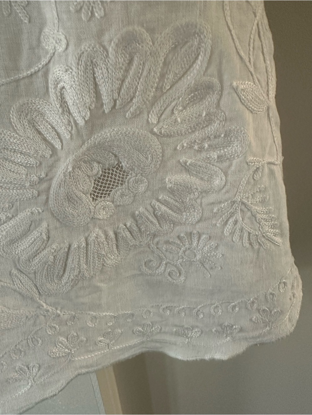 MEADOW RUE LINEN BLOUSE  SLEEVELESS RUFFLE SZ 6 - Picture 3 of 8